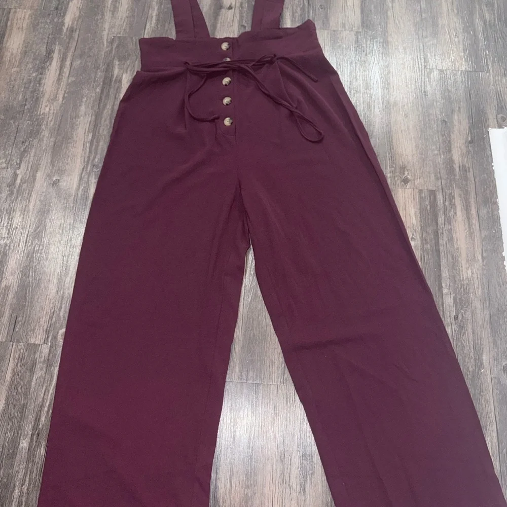 SHEIN Calvaya Jumpsuit with Wide Leg, Front Buttons and Belt, Plus Size
